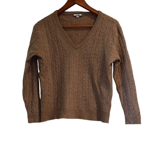 J. Crew Women's Tan Cashmere Cable Knit Sweater
