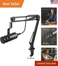 XLR Podcast Dynamic Microphone, Cardioid Studio Mic with Boom Arm for Vocal R...