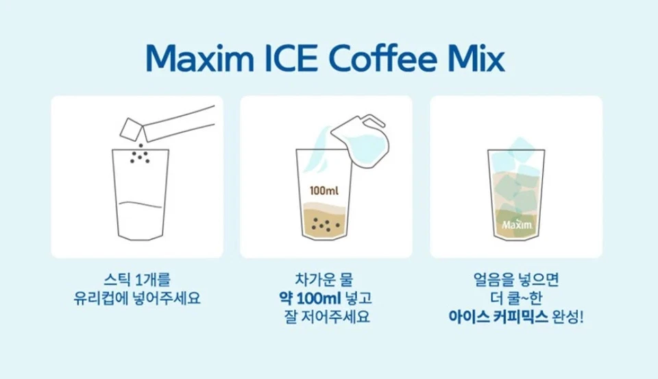 Maxim ICE кофе смесь 110 палочки Корея растворимый кофе смесь 13g * 110ea 1 коробка K-еда - Изображение 2 из 3