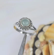 Aqua Chalcedony Gemstone Ring-925Sterling Silver Ring-Designer Ring~Gift For Her