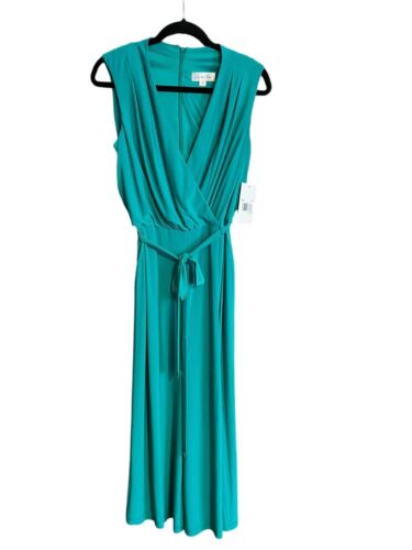 Women's Size 10 Harper Rose Sleeveless Wide-Leg Cropped Green Jumpsuit - Picture 2 of 13