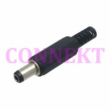 5pc DC Power Male plug Connector 5.5mm x 2.5mm Adapter Plastic Handle Black Head