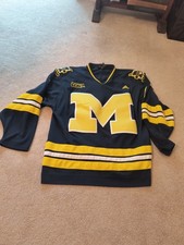 University of Michigan  Navy Hockey Jersey (2009) by Adidas, Med, Stitched #1