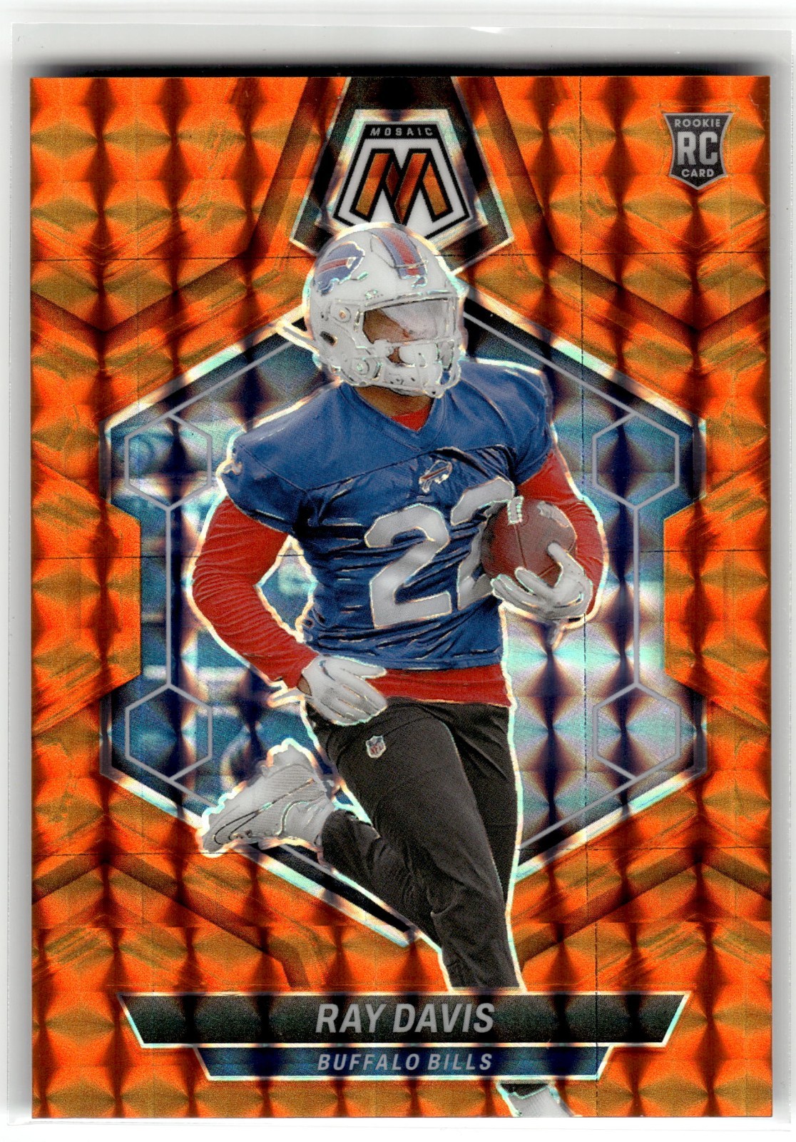 RAY DAVIS 2024 Panini Mosaic Orange RC Prizm #387 Bills 123/199