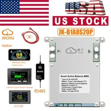 JK 4S-8S 200A Smart BMS Li-ion LiFePo4 Battery 1A Active Balanced BT/RS485 lot