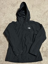 The North Face HyVent Black Hooded Jacket Women  s Large Waterproof Full Zip Out