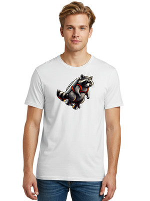 Rocket-Raccoon Mens Graphic Tee, 100% Cotton, Casual Summer Wear