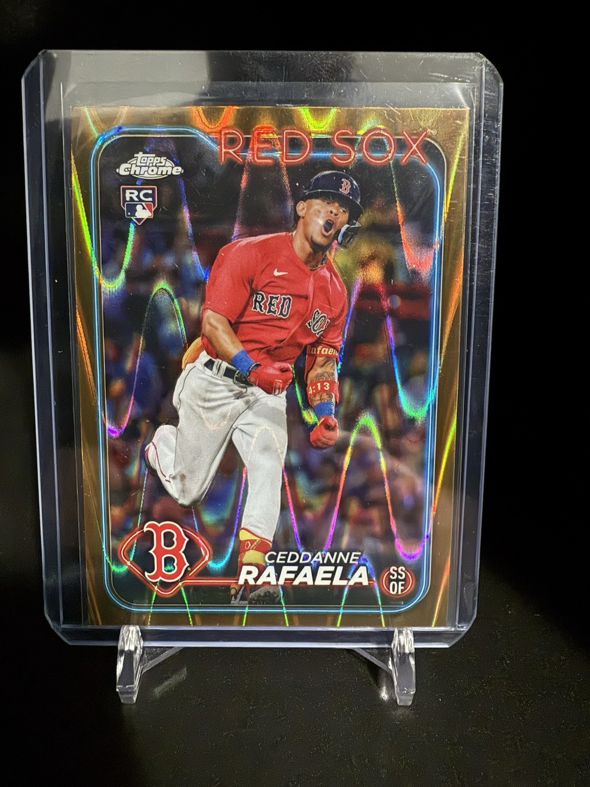 2024 Topps Chrome - Ceddanne Rafaela #118 Gold RayWave Refractor /50 (RC)