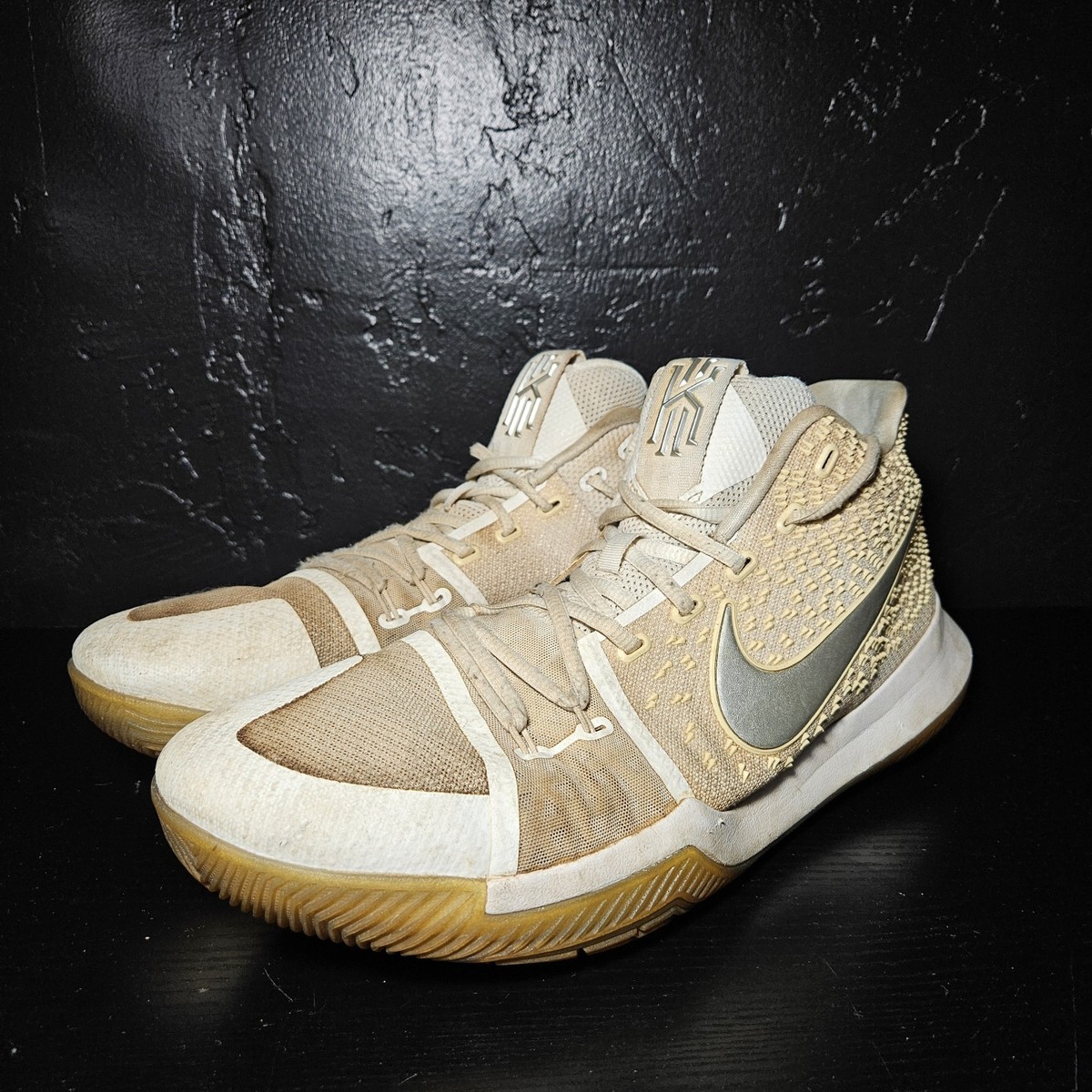 Nike Kyrie 3 Men's Size 14 White Chrome Shoes 852395-103 No