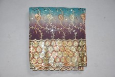 Exotic Indian Wedding Dupatta Long Scarf Floral Beaded Georgette Veil Stole L"