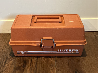 Vintage Fenwick Black Hawk 1052 Orange Tackle Box See Description