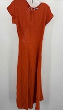 Pre-Owned Urban Outfitters Orange Size Medium Maxi Short Sleeve Dress