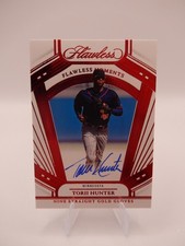 Torii Hunter 2024 Panini Flawless Moments Signed No. FMR-TH Card 7/20