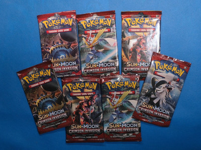 Pokémon TCG - Sonne & Mond - Crimson Invasion - Booster Pack - Sealed x7