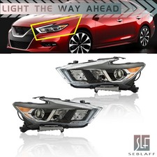 For Nissan Maxima 2016-2018 S SL SV Headlight Halogen w/ LED DRL Left+Right Side