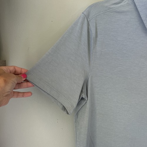 Lululemon Evolution Polo Shirt Mens M Gray Stretch Performance Slim Golf EUC! - Picture 2 of 10