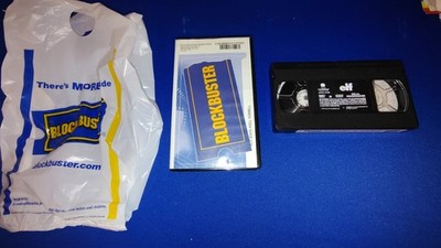 Blockbuster Video Elf (VHS, 2003) Original Movie Rental Clamshell Case With Bag