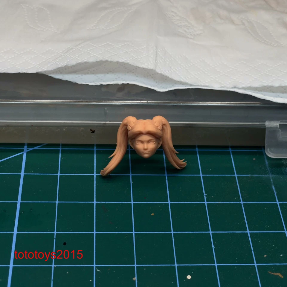 Cabeza esculpida de niña cola de caballo cibernética 1:6 1:12 1:18 para figura de acción de 12 '' 6 '' 3,75' Foto 4 de 4