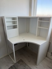 White Desk with Shelves & Built-in Whiteboards – Great Condition