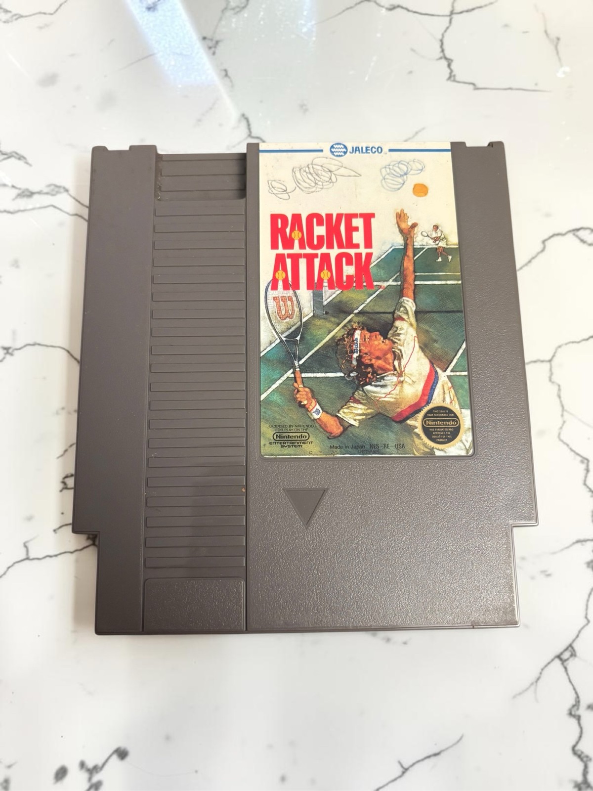 Racket Attack Nintendo NES Game Cartridge Jaleco 1988 Tennis Sports