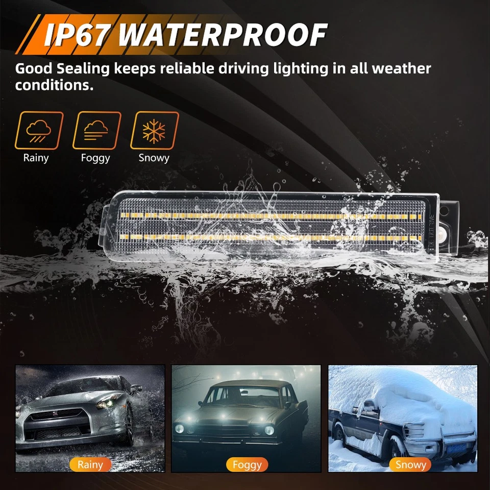 2 прозрачных динамических светодиодных габаритных фонаря указателя поворота для Lexus LS400 1995-1997 годов выпуска - Изображение 4 из 4