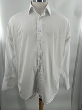 David Donahue Mens Dress Shirt 16.5 32/33 White Regular Fit French Cuff