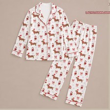 Dachshund Christmas Matching Pajama Set