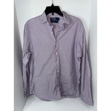 Polo Ralph Lauren Button Down Shirt 16/35 Purple Stripe USA Mens Large