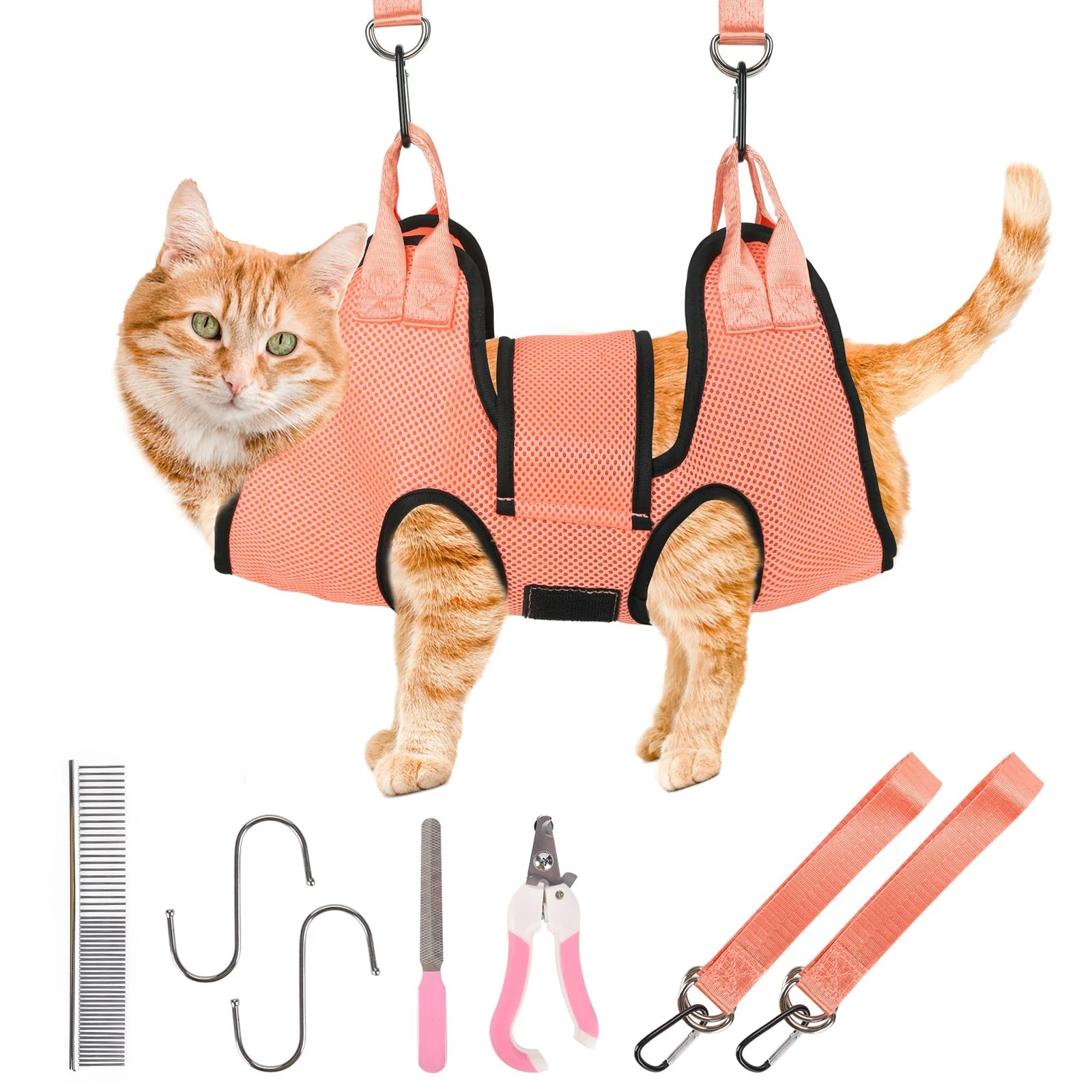 PatiencET Dog Grooming Hammock, Pet Hammock XS (12 LB Max), Orange
