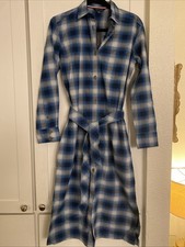 Tommy Hilfiger Women's Shirt Dress Blue Plaid NWT Size XXS