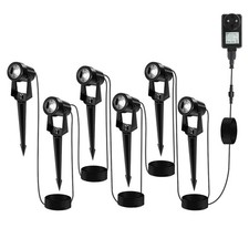 Set 6 faretti da giardino con picchetto da terra IP65 esterno faretto da giardino bianco caldo