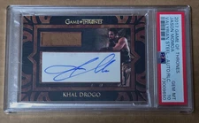 Game of Thrones Valyrian Steel Jason Momoa Costume Relic Cut Autograph PSA 10