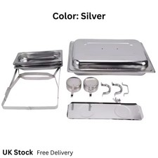 Chafing Dish Buffet Set Stainless Steel Rectangular Food Warmer 3 Compartment