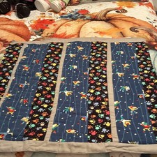 Handmade Blue flannel Dog Quilt Mat 31  x 32  