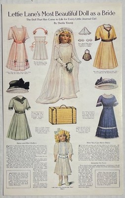 Lettie Lane Paper Doll Bride Sheila Young Merrimack 1980s Reproduction Uncut
