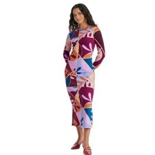 Latino Heritage Month Dress Womens Large Brown Bodycon Geo Print Target NWT