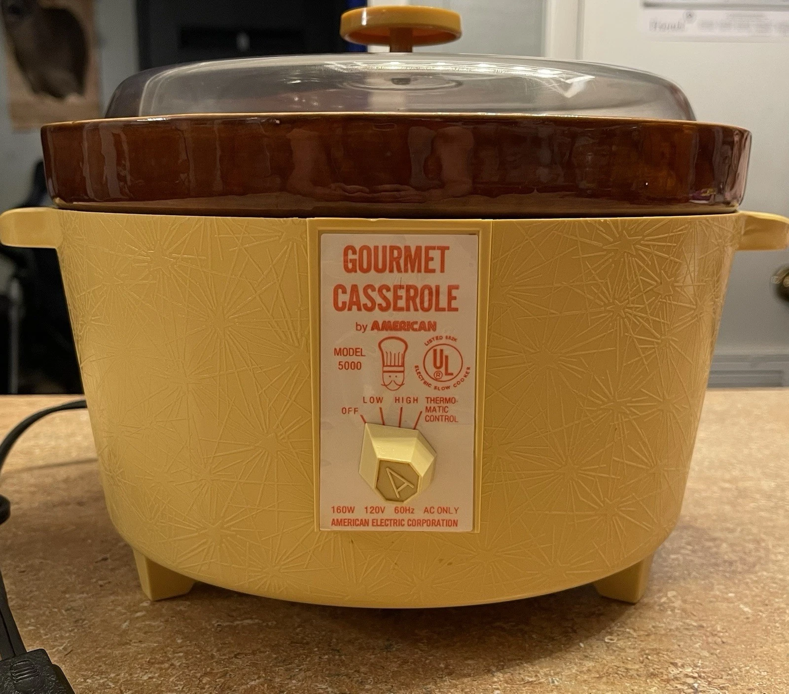 American Gourmet Casserole 5qt Family Size Slow Cooker 1970s Vintage Tested