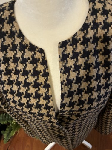 Coldwater Creek Houndstooth Jacket Blazer Sz 14 Black Tan Business, Officecore - Picture 5 of 11