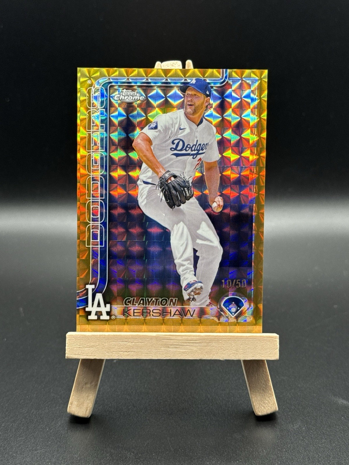 CLAYTON KERSHAW 2025 TOPPS CHROME GOLD GEOMETRIC DODGERS 10/50!!!