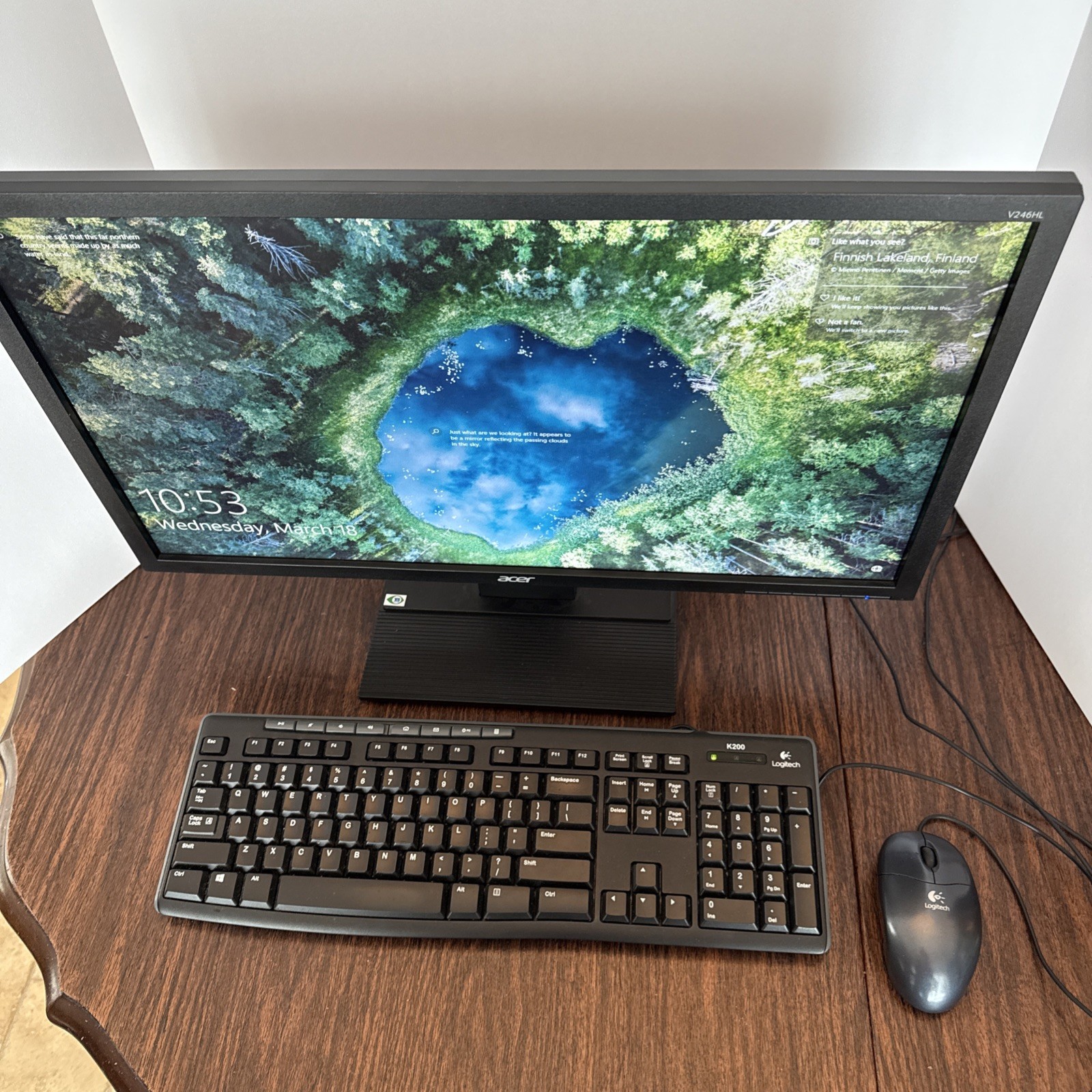 Acer 24" Monitor + Logitech Keyboard and Mouse Bundle Comple