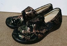 Alegria Lauryn Shoes Nubuck Black Copper Cross Strap Floral UK 37/ US 7 LAU557