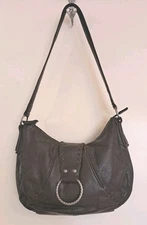 Stone Mountain Genuine Leather Chocolate Handbag Purse Zip Closure Shoulder Bag