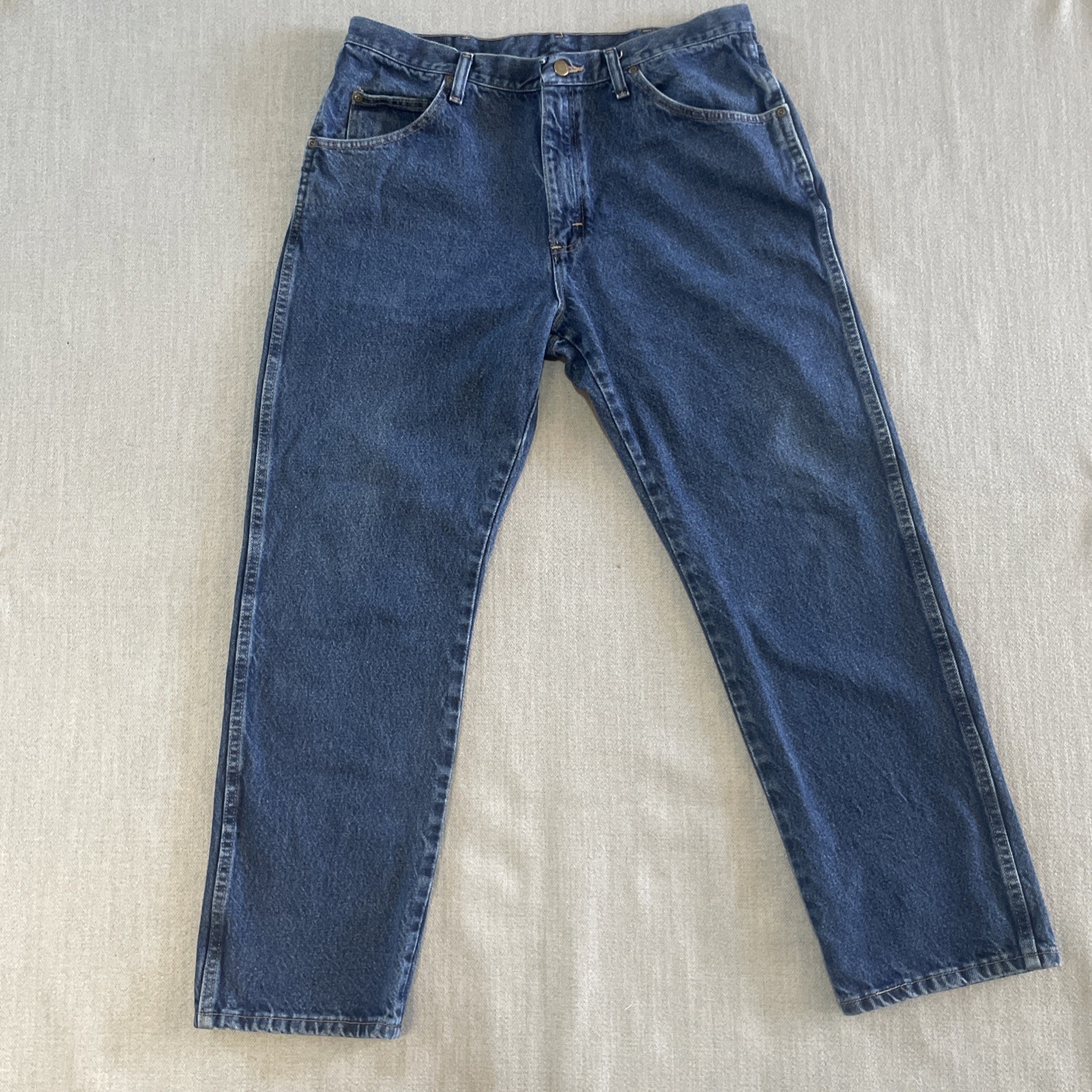 Wrangler Regular Fit Jeans Men Size 36x34 Premium Quality Denim 100% Cotton