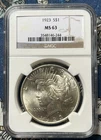 1923-P MS63 Peace Dollar US Coin 90% Silver $1 Very Lustrous Free Shipping