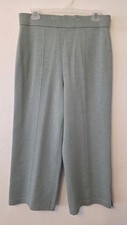 VTG ST JOHN Pull-On Wide Leg Pant Pleated Santana Knit 6 Sage Green