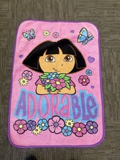 Dora The explorere Fleece Blanket Adorable Pink Flowers Nick Jr Toddler 42x29