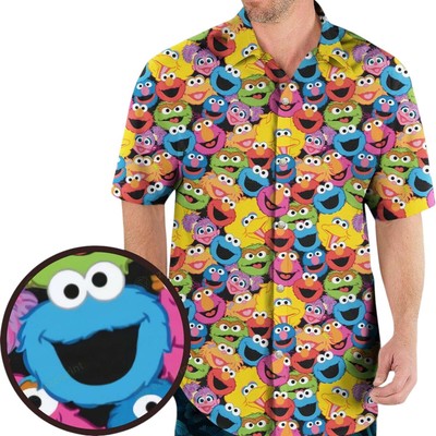 Sesame Street Characters Pattern Hawaiian Shirt Cool Hawaiian Shirt for Me