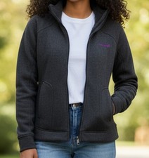 Avalanche Fulll Zip Up Jacket Womens Size M Dark Gray Fleece Pockets Casual