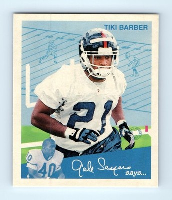 Tiki Barber NY Giants 1997 Fleer II Mini Goudey Football Card No. 21
