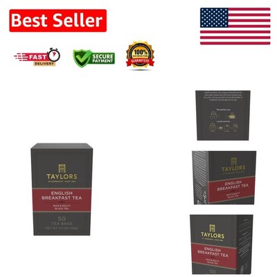 Rich & Inviting English Breakfast Tea - 50 Pillow Bags for Hot or Iced Enjoyment